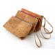 20*14cm OEM Cork Fabric Bags Wallet Pattern Moisture Proof With Zipper
