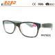 Fashionable unisxe reading glasses with spring hinge, made of plastic,rivet on the frame