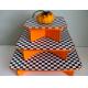 Fancy Corrugated Cardboard Cupcake Stand Plaid Pattern Solid Structure