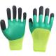 Green Polyester Latex Foam Gloves Breathable Wearable Builders Latex Gloves