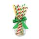 Striped Pattern Christmas Paper Drinking Straws Durable Smooth Cutting