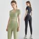                  2023 New Yoga Clothing Set Summer Fashion Fine Thread Outside to Wear Fitness Running Sportswear Set Two-Piece             