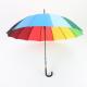23 Inch Rainbow Golf Umbrella , Automatic Open compact Umbrella With Hook Handle