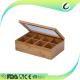 High quality small bamboo tea packaging box with glass lids