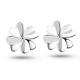Fashion 925 Silver Plated Good Luck Four Feaf Clover Flower Stud Earrings (EESTUD08)