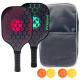 Pickleball Paddle and Ball Set Carbon Fiber Plastic Honeycomb Core Pickleball