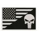 USA FLAG SKULL Iron On Embroidered Patch Black White Army Military Flag Patch