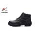 Embossed Leather Steel Toe Cap Safety Shoes , Black Men Work Ankle Safety Shoes