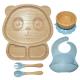 BPA Free Silicone Baby Feeding Set Divided Suction Bamboo Silicon Baby Plate MHC