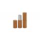 Cylinder Inner  Aluminum Bamboo Outside Empty Lipstick Tube With Press Pop Cap