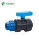 PP Compression Fitting True Union Ball Valve Direct Connection Round Head Code Material