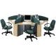 Modern Wooden Material Office Furniture Partitions For 3 Person OEM Service