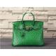 ladies high quality 35cm green ostrich grain cowskin leather designer bags top