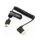 8K 2.1 HDMI High Speed Soft Coiled Cable Straight To Left Angle For Atomos Ninja V Portkeys BM5 For Feelworld Monitor