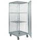 Four Side Mesh 2 Shelves Wire Utility Cart , Tool Storage Wire Roll Cage