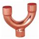 Copper Y Shape Connector Polish Tee 3 Way Pipe Connector For Refrigeration