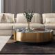 Opulent Edge Marble Ceramic Coffee Table Brushed Gold 400mm ¢