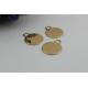 Excellent quality zinc alloy light gold small flat round shape metal label plate for handbag