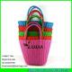 LUDA candy color straw basket bag cheap gift pp straw beach bag