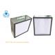 Deep Pleat HEPA Air Filter For Hospital with Galvanized Frame / Fiberglass Media 99.97% Efficiency
