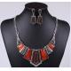 Hot new imitation stone resin plus drip Necklace with earrings