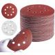 Red Aluminum Oxide Hook And Loop Sanding Discs 80pcs Mix Grits Sandpaper Discs