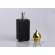 Black Matte Glass Rectangle Perfume Bottle Refillable With Screw Gold Cap