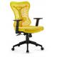 High End Yellow Ergo Mesh Office Chair Adjustable Arms With Head Up And Down