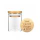 Transparent Clear High Borosilicate Glass Jar with Bamboo Wood Lid