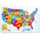 Multicolor Magnetic Puzzle Map Of The United States With 44 Magnetic Pieces