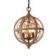 Retro Chandelier Lighting Industrial Hanging Pendant Lamp Globe Wooden Chandelier(WH-CI-108)