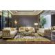 Luxury villa interior furniture custom made high end fabric sofa set 123 light luxury hand made leaf for wood structure