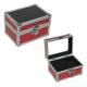 Aluminum Train Case Jewelry Box , Makeup Artist Travel Case With Tiered Bags