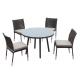 4 Seats Large Loading Ability Rattan Circle Outdoor Table Chairs
