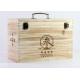 Engraved Personalised Paulownia Wood Wine Box Hinged Lid For 6 Wine Bottles