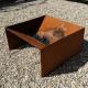 800mm Steel Fire Pits Assembly Required Low Square Corten Metal Fire Pit