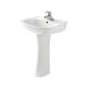 Bathroom Ceramic Freestanding Pedestal Basin , Round Small Corner Pedestal Sink