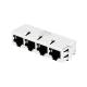 Halo HFJ14-E2450ERL Compatible LPJF46401-9CNL 100 Base-T Ethernet RJ45 1x4 Jacks Tab Down Without Led