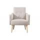 Fabric Upholstered Lounge Chair Timber Legs Beige Fabric Armchair