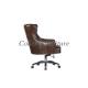 Genuine Leather Executive Office Chair High Back , Leather Swivel Office Chair