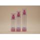 Pink And Clear Color Airless Treatment Pump Bottle 80ml 100ml 120ml With Over Cap