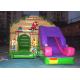 Commercial backyard jungle theme kids inflatable jumping castle with slide made of best pvc tarpaulin