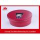 Red Aluminum Round 135 x 80 MM Cookie / Biscuits Gift Tins 0.23 MM Custom Printed
