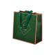 Recyclable Green Gift Paper Bags Packaging Clothing With Ribbon Handle