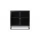 40kg Metal Frame 2 Glass Door Black BSCI Modern Storage Space For Bedroom