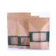 Stand Up k Packaging Brown Or White Small Kraft Paper Bag With Clear Window