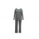 Comfortable Home Wear Ladies Loungewear Sets Round Neck Tops And Long Pants