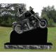 American style grey granite motorbike monuments