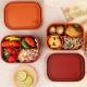 Odorless Sandwich Silicone Lunch Box Multicolor Leakproof 4 Compartment