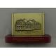 Antique Brass Desk Badges Wooden Standard With Zinc Alloy Badges 3D
